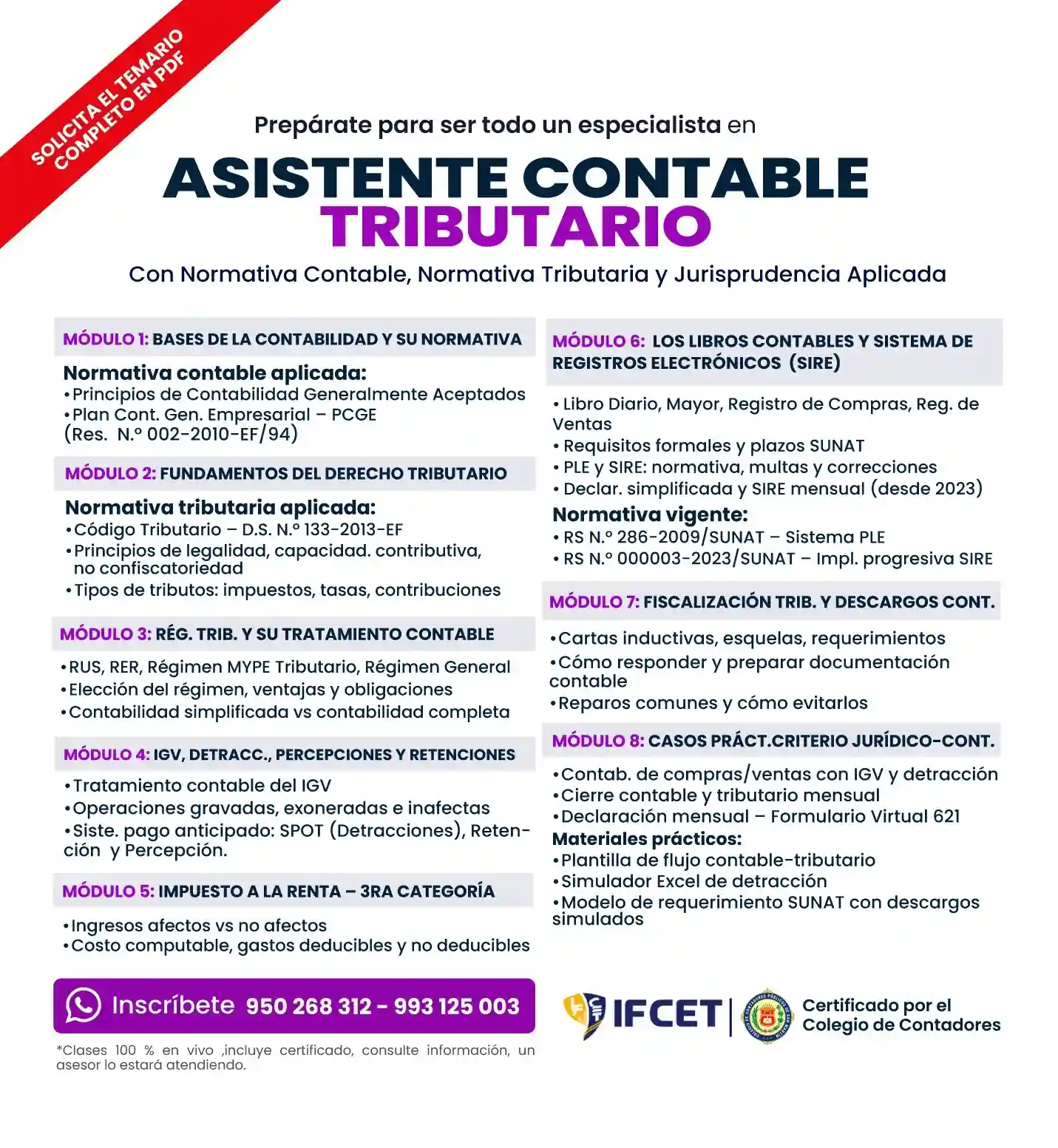Curso en Asistente Contable Tributario